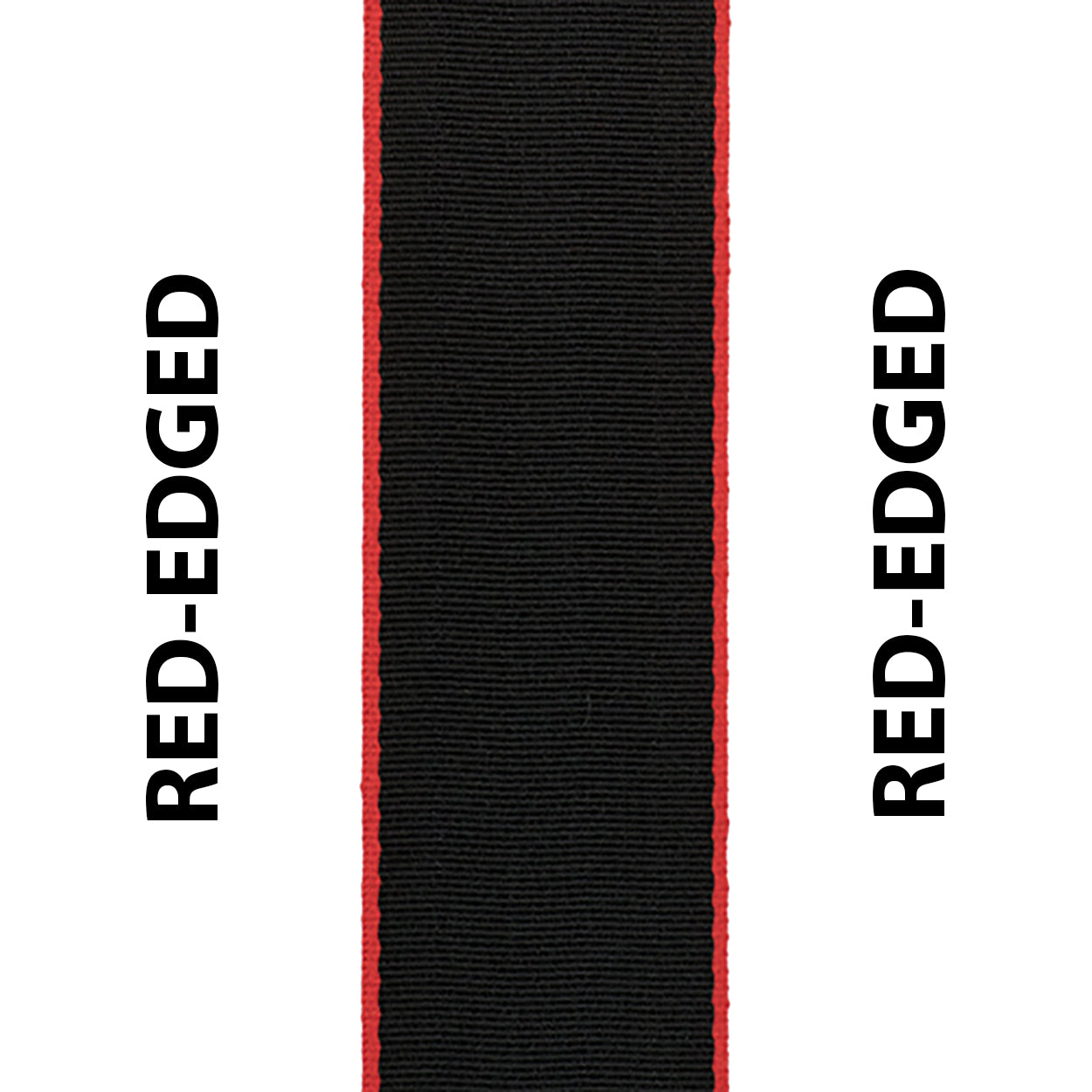 Red Edged Black Seat Belt Webbing Replacement Strap